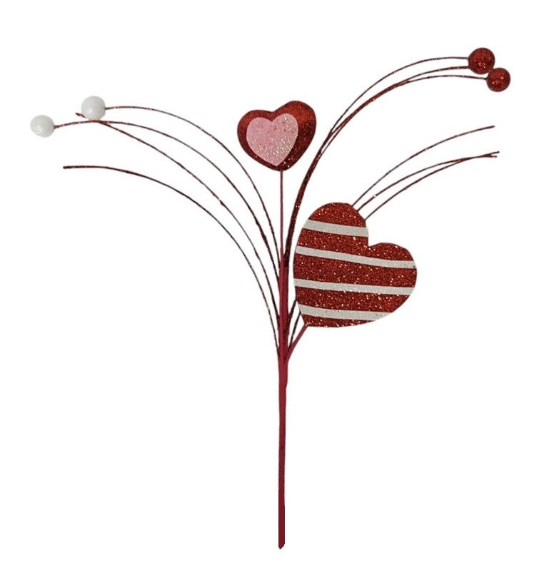 64827 | 12" | STRIPE HEART PICK | SET OF 6