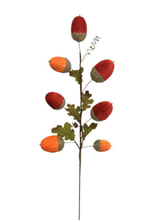 65152-YELOR | 31" | VELVET ACORN SPRAY | YELLOW/ORANGE