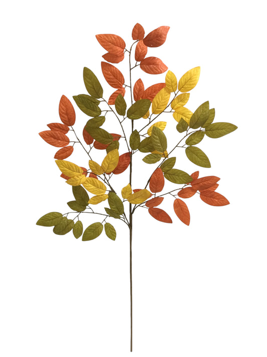 65210-ORYELGN | 33" | BIRCH LEAVES SPRAY | ORANGE/YELLOW/GREEN