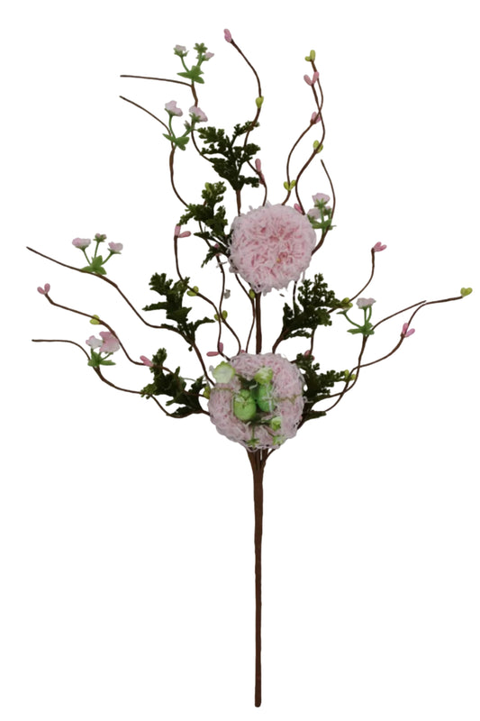 65600-PK | 23" | PASTEL BIRDS NEST EGGS | PINK