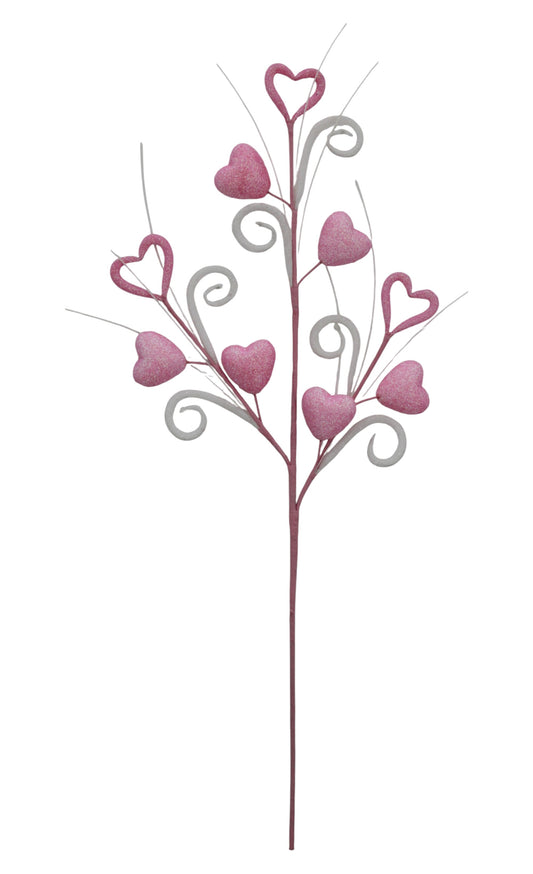 65607-PK | 28" | VALENTINES HEART CURLY | PINK