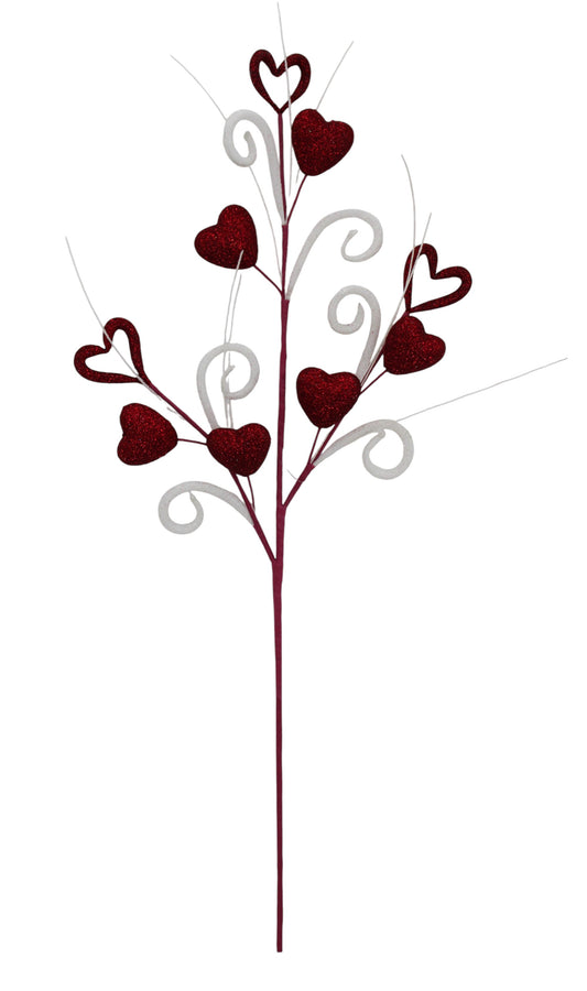 65607-RD | 28" | VALENTINES HEART CURLY | RED