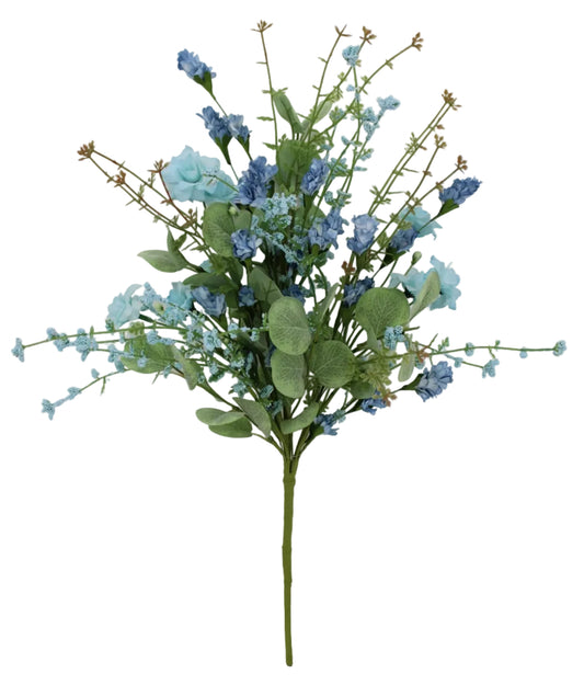 65653-BL | 20" | MIXED WILDFLOWER BUSH | BLUE