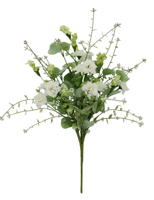 65653-CR | 20" | MIXED WILDFLOWER BUSH | CREAM - A&B Wholesale Market Inc