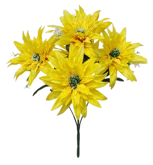 66692 | LG Dahlia Bush x5 | Yellow - A&B Wholesale Market Inc