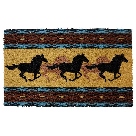 70021 COIR DOOR MAT SOUTHWEST WILD HORSE