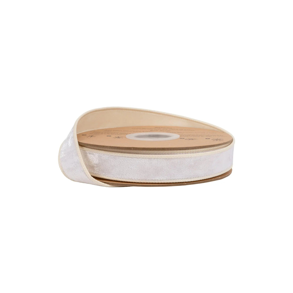 7005W-028-25E | 1" | Wired Heritage Velvet Ribbon | Ivory | 10yds