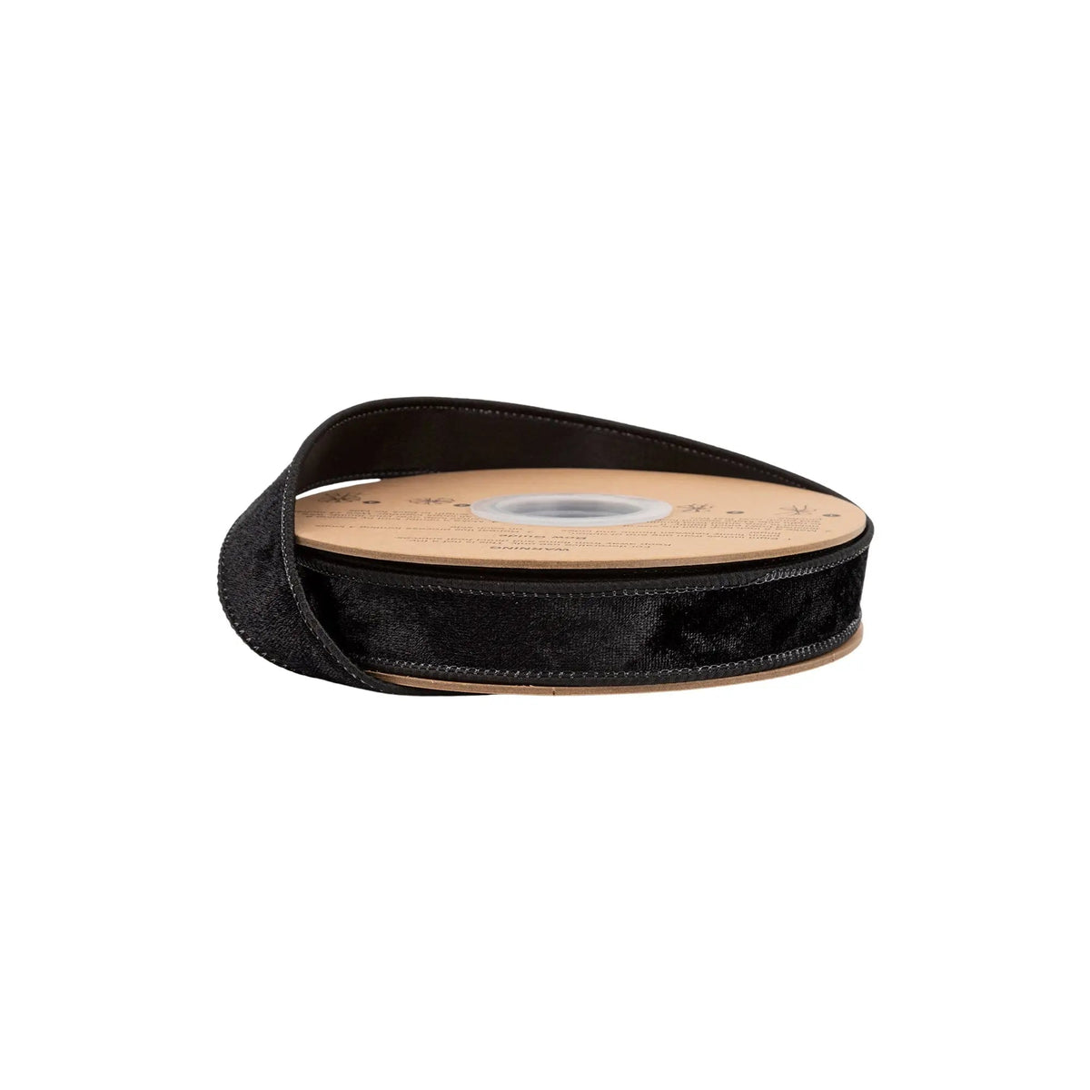 7005W-030-25E | 1" | Wired Heritage Velvet Ribbon | Black | 10yds