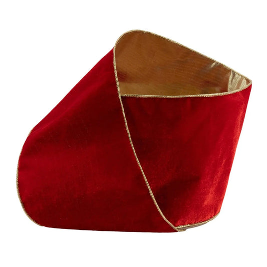 7014W-250-152E | 6" | Deluxe Reversible Velvet Ribbon | Red | 10yds