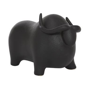 70382 CERAMIC BULL SCULPTURE 12"W, 8"H - A&B Wholesale Market Inc