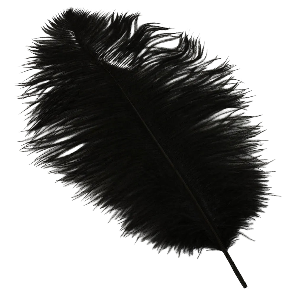 7055-BLACK | 20" | OSTRICH FEATHER | BLACK