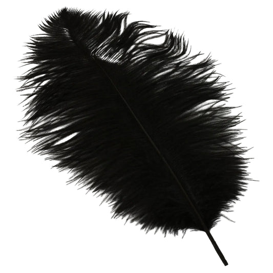 7055-BLACK | 20" | OSTRICH FEATHER | BLACK