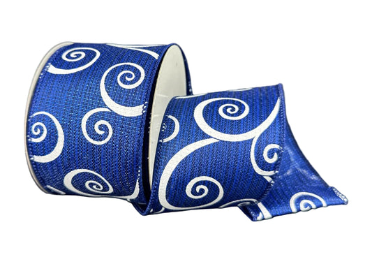71631-40-25 | 2.5" | NAVY METALLIC W/WHITE SWIRLS | 10YDS