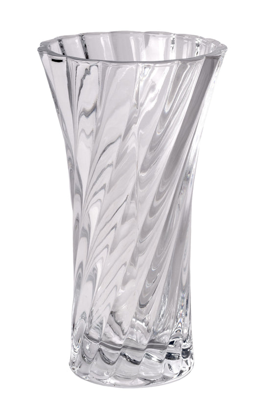GM6073 | 7.75"H x 4.25"Dia | Swirl Glass Vase | Clear