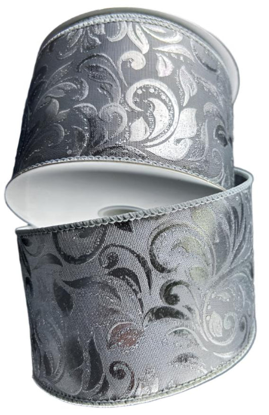 72409-40-51 | 2.5' | GREY SATIN/SILVER | EMBOSSED SWIRLS | 10y