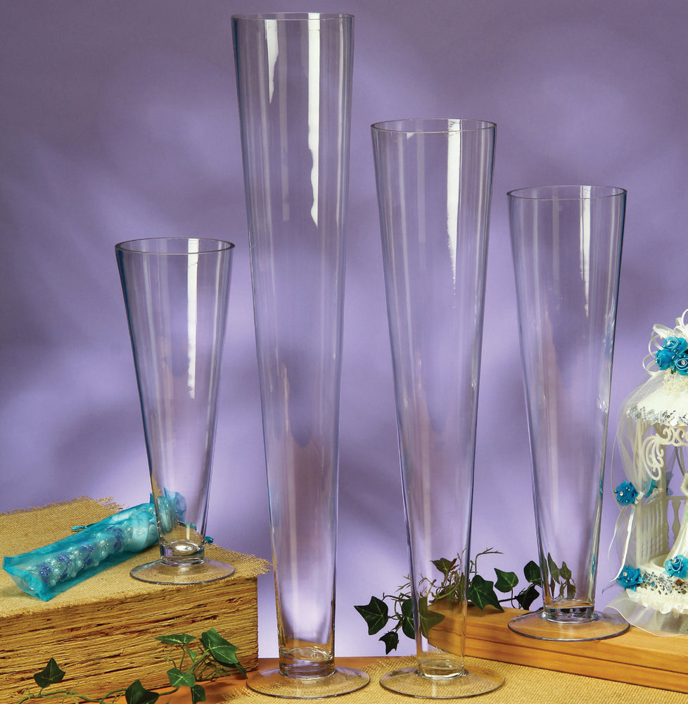 7366-CLEAR | 16"H | TRUMPET GLASS VASE