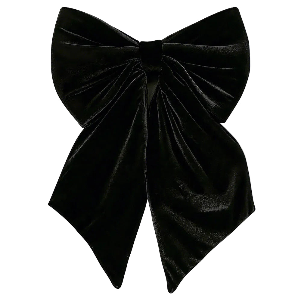 7487-BLACK | 20" x 12" | VELVET BOW W/24" TAIL | BLACK