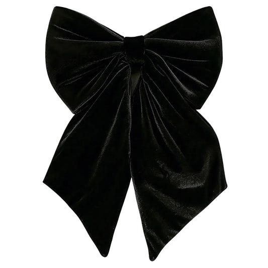 7487-BLACK | 20"W x 12"H | VELVET BOW W/24"L TAIL | BLACK