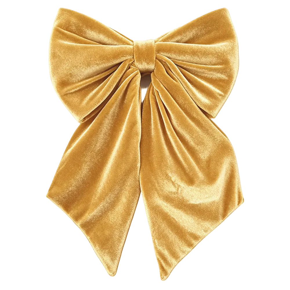 7487-GOLD | 20" x 12" | VELVET BOW W/24" TAIL | GOLD