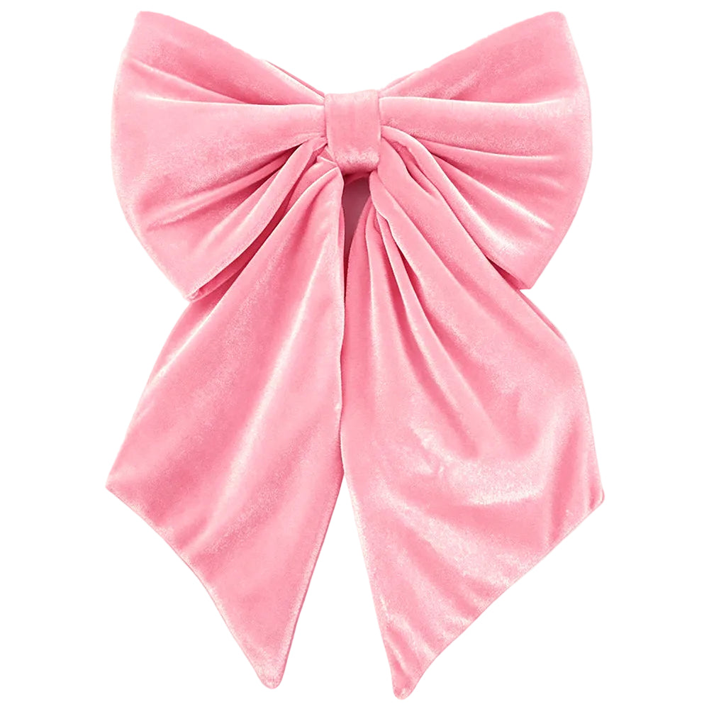 7487-PINK | 20" x 12" | VELVET BOW W/24" TAIL | PINK