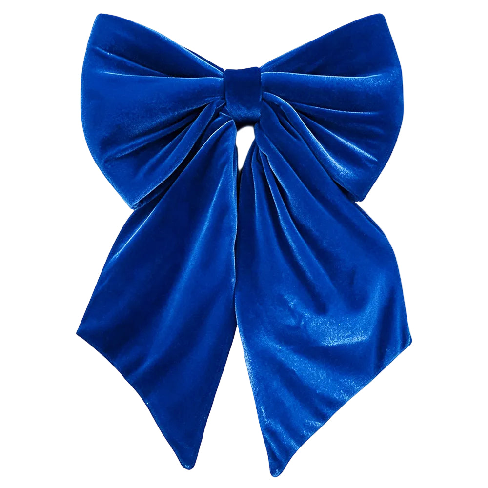 7487-R.BLUE | 20" x 12" | VELVET BOW W/24" TAIL | ROYAL BLUE