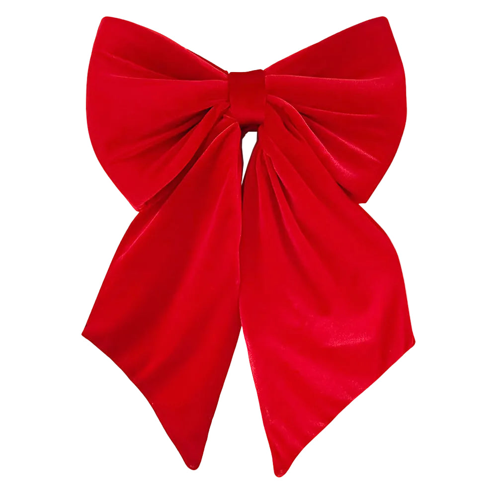 7487-RED | 20" x 12" | VELVET BOW W/24" TAIL | RED