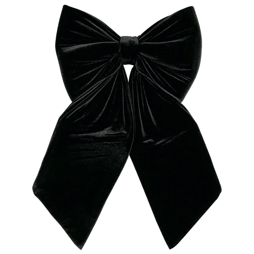 7488-BLACK | 24" x 15" | VELVET BOW W/36" TAIL | BLACK