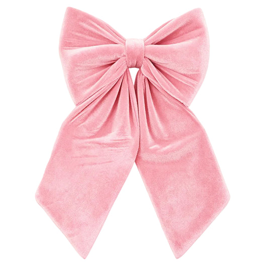 7488-PINK  | 24"W x 15"H | VELVET BOW W/36"L TAIL | PINK