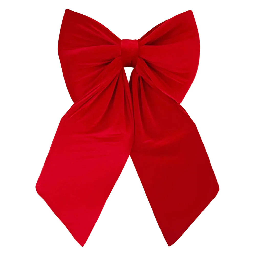 7488-RED | 24" x 15" | VELVET BOW W/36" TAIL | RED