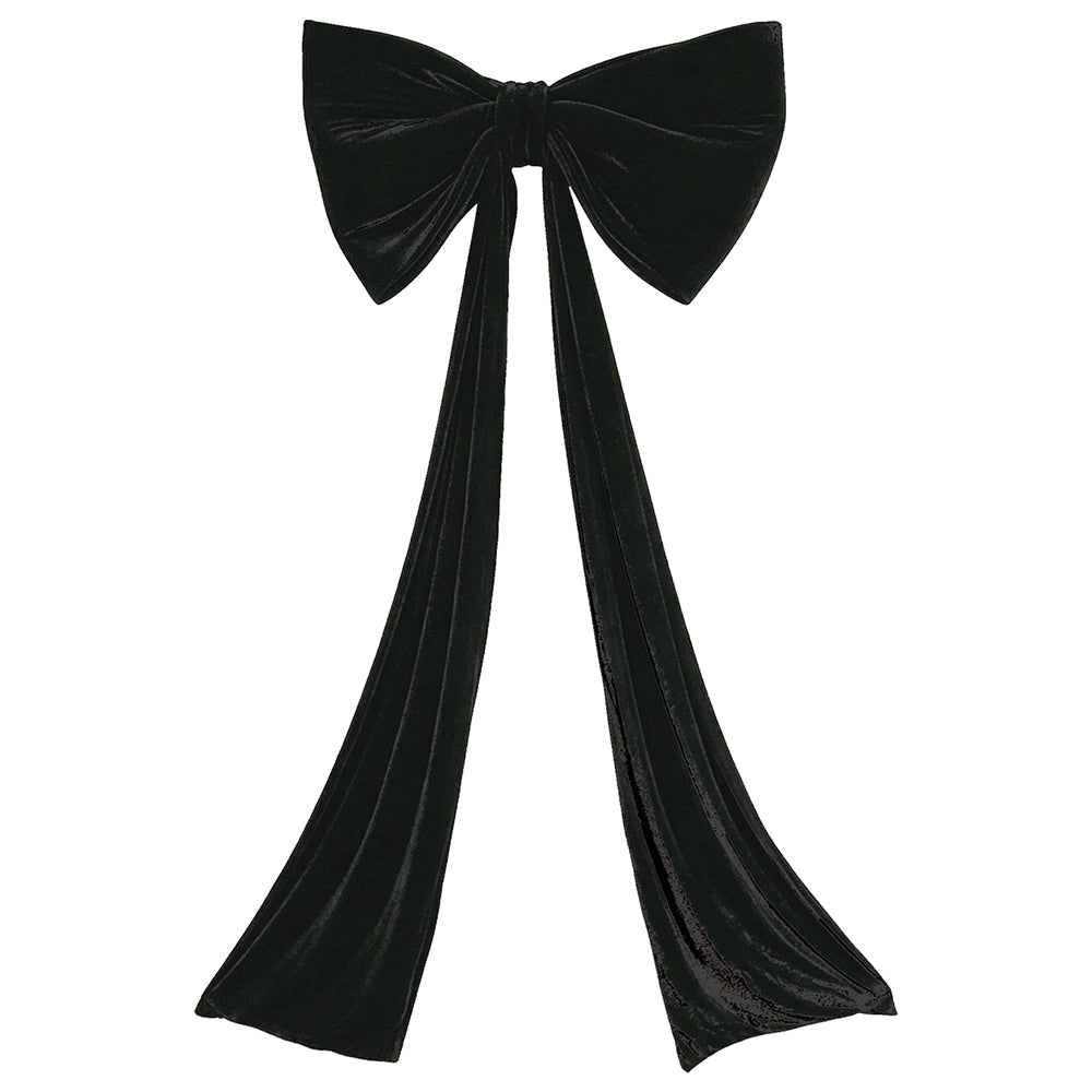7489-BLACK | 32" x 18" | VELVET BOW W/72" TAIL | BLACK