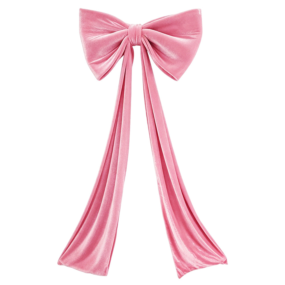 7489-PINK | 32" x 18" | VELVET BOW W/72" TAIL | PINK