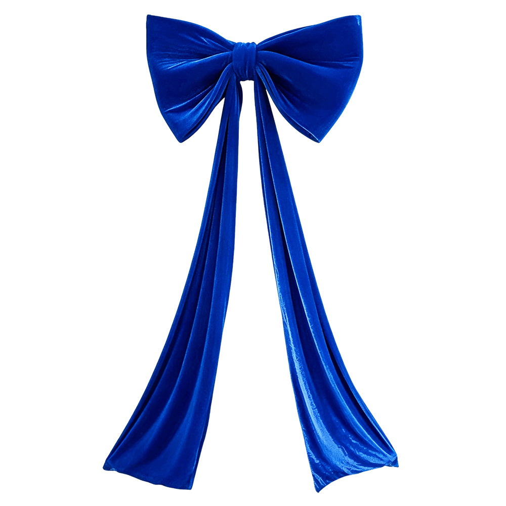 7489-R.BLUE | 32" x 18" | VELVET BOW W/72" TAIL | ROYAL BLUE