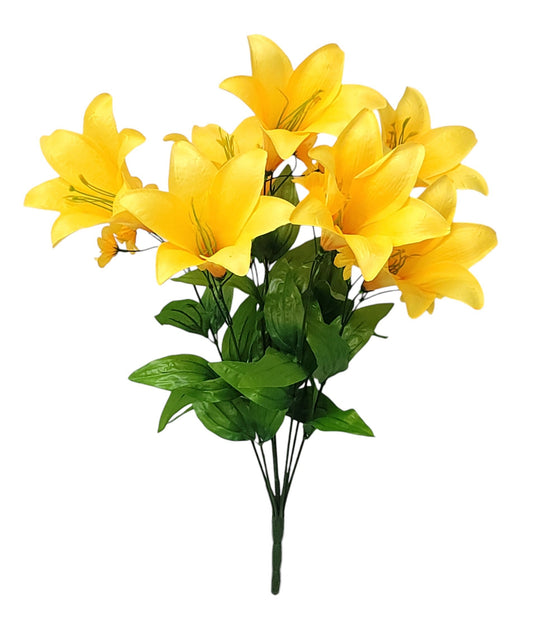76682 | Lg Trumpet Lily Bush x7 | Yellow