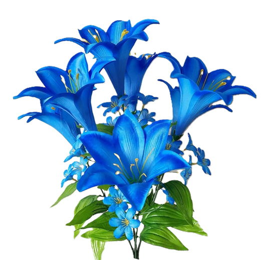 76683 Large Trumpet Lily Bush x7 BLUE