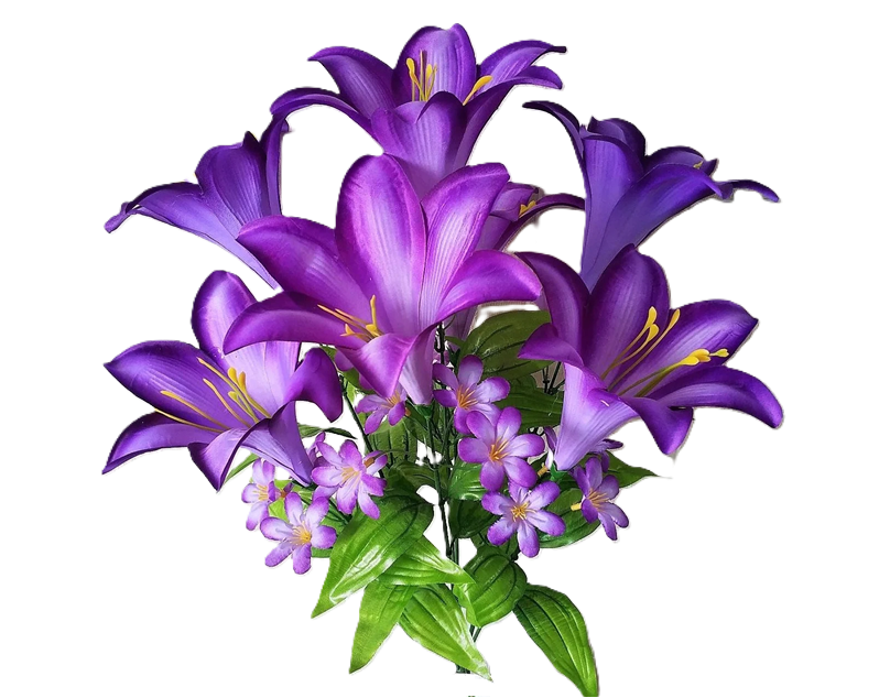 76685 Large Trumpet Lily Bush x7 PURPLE