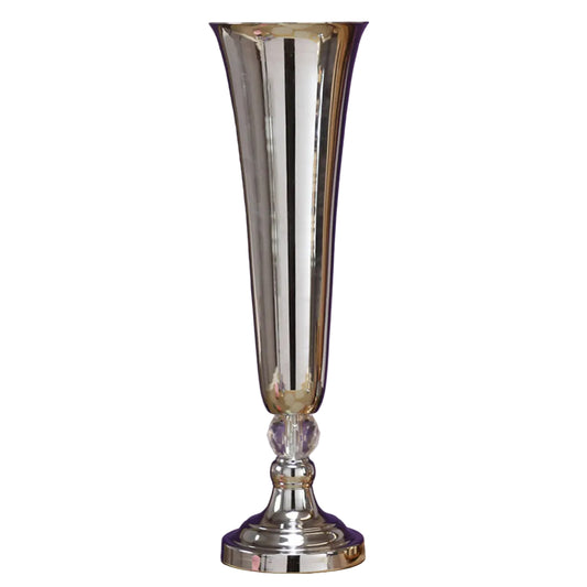 7838-SILVER | 21" | METAL TRUMPET VASE | SILVER