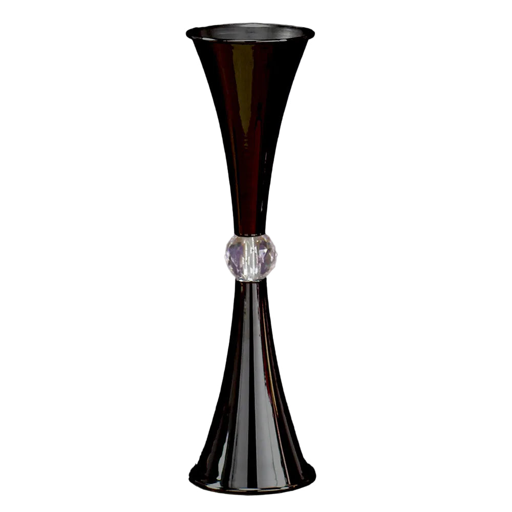 7842-BLACK | 17.5" | METAL SLIM WAIST VASE | BLACK