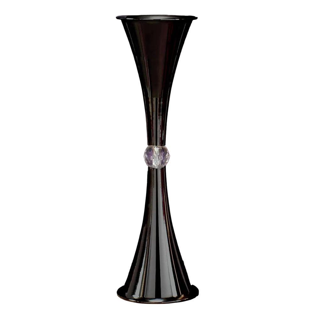 7843-BLACK | 21.75" | METAL SLIM WAIST VASE | BLACK
