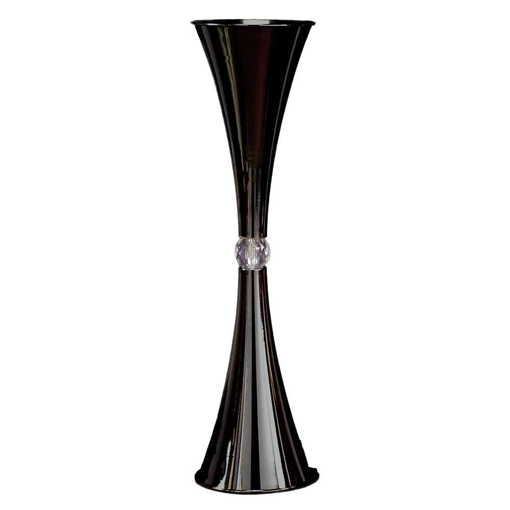 7844-BLACK | 25.5" | METAL SLIM WAIST VASE | BLACK