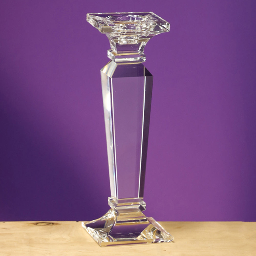 7876-CLEAR | 9"H x 3.25" | CRYSTAL CANDLE HOLDER