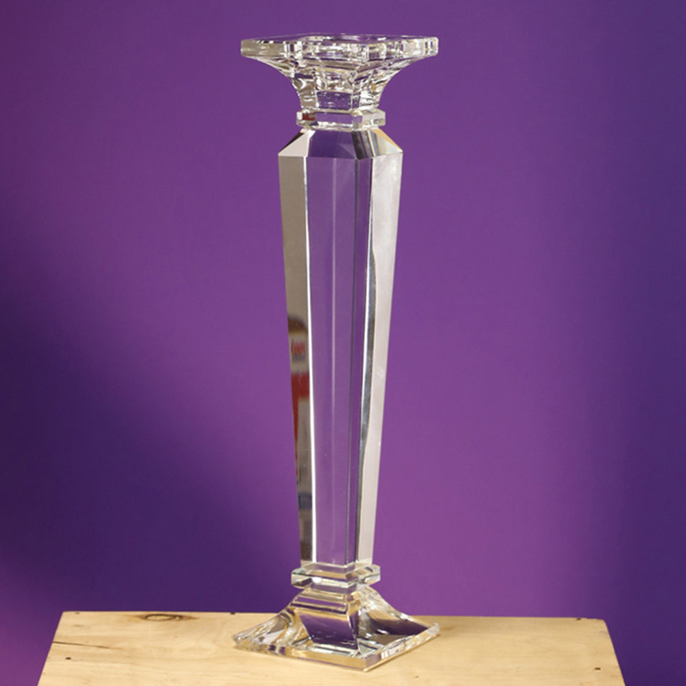 7877-CLEAR | 12"H x 3.25" | CRYSTAL CANDLE HOLDER