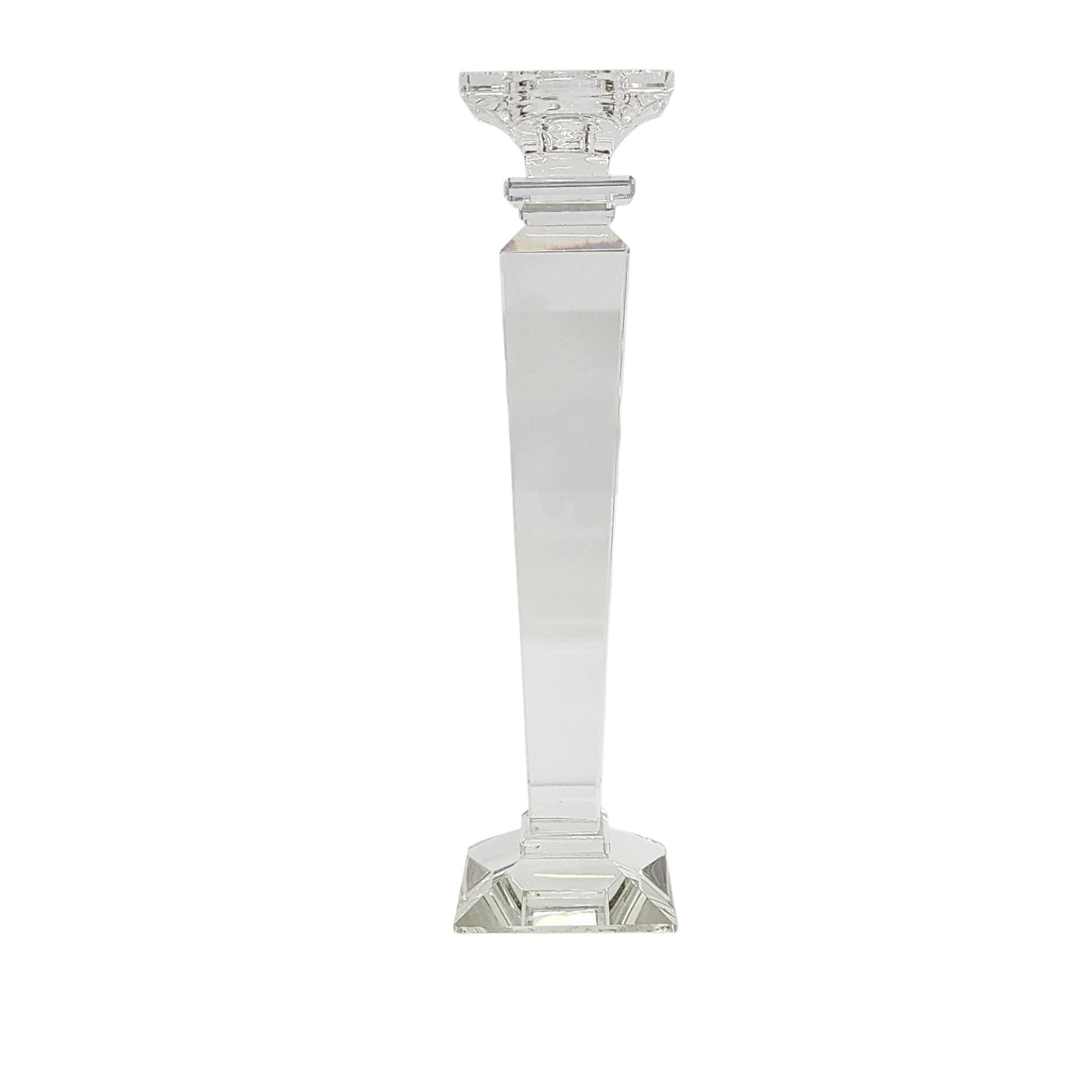 7877-CLEAR | 12"H x 3.25" | CRYSTAL CANDLE HOLDER