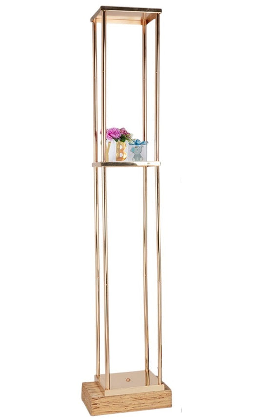 7926-GOLD | 75"H x 12"W | Metal Pillar w/Shelf