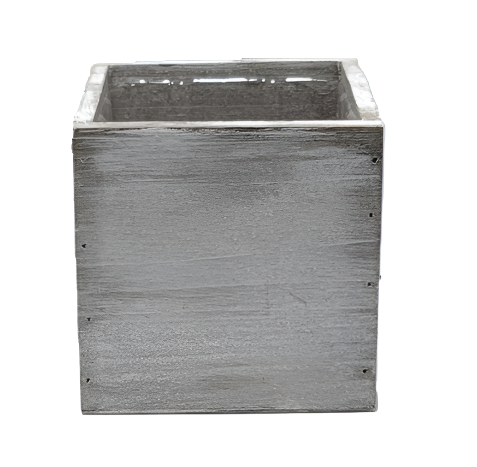 7943GY Gray Wood Cube Small