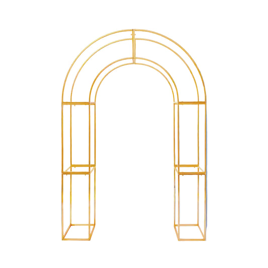 7972-GOLD | 5'W x 7.5'H x 1'D | 3D METAL ARCH BACKDROP | GOLD