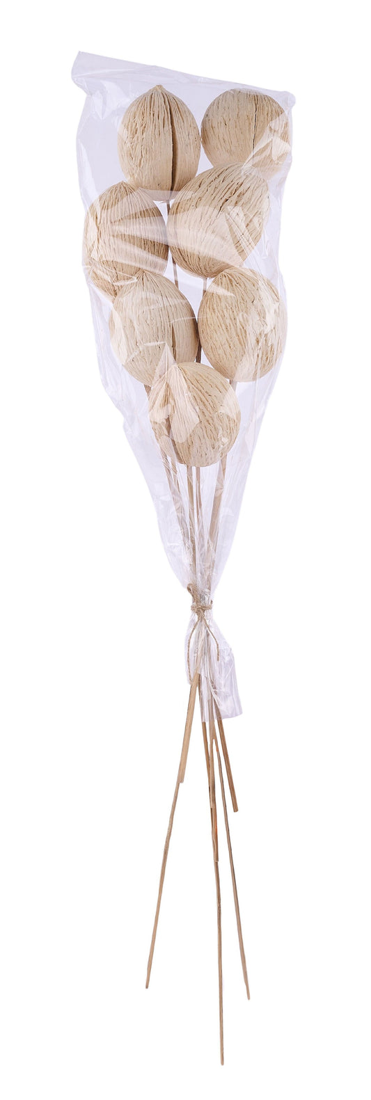 TT313131 | 22"L | Mintolla Ball On Bamboo Stem Bundle | Bleached