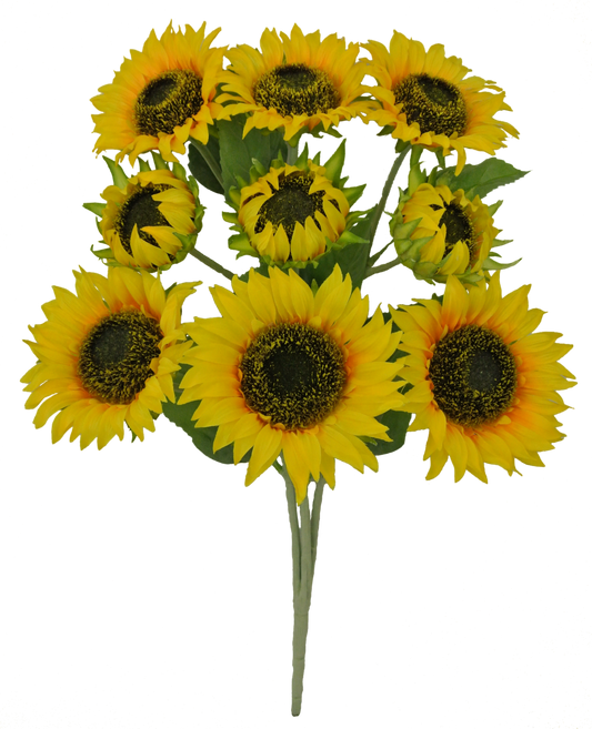 80098-YEL | 21" | SUNFLOWER BUSH X9 | YELLOW