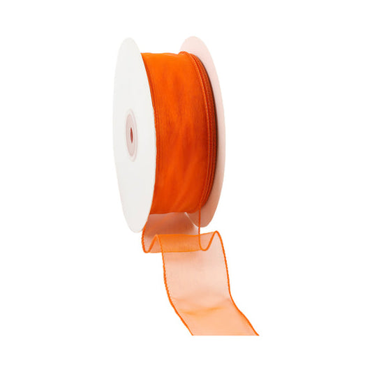 8011W-058-38I | 1.5" | ORANGE | WIRED SHEER RIBBON | 50YDS