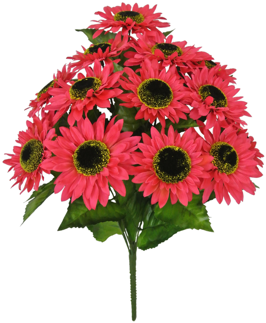 80250-BTY 17" Satin Sunflower Bush X14 - A&B Wholesale Market Inc