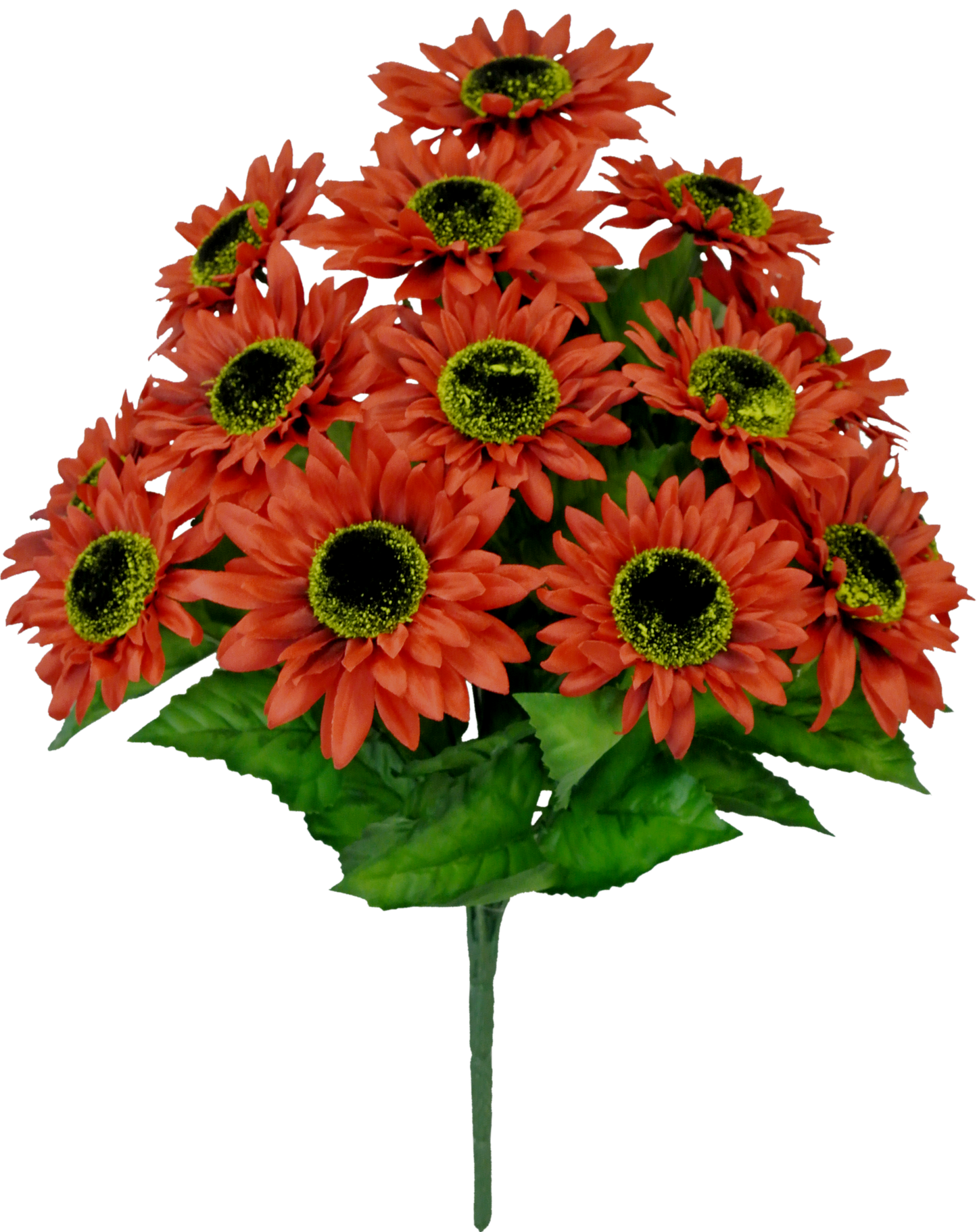 80250-RD |  17" | SATIN SUNFLOWER BUSH | RED